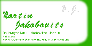 martin jakobovits business card